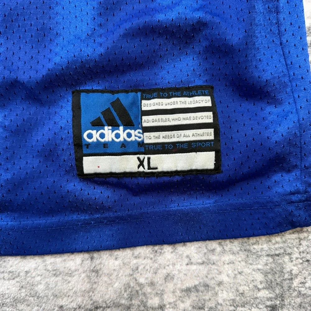 VTG New England Patriots Ted Johnson Jersey Mens XL Adidas Royal Blue Striped 52
